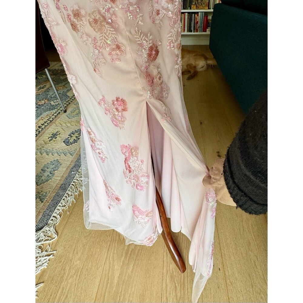 Faviana Prom Dress Rose Pink With Floral Beaded Appliqué | 11251 - Picture 7 of 14